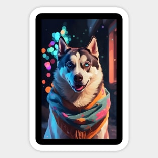 Cute Cozy Siberian husky Sticker